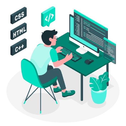 Developer coding illustration